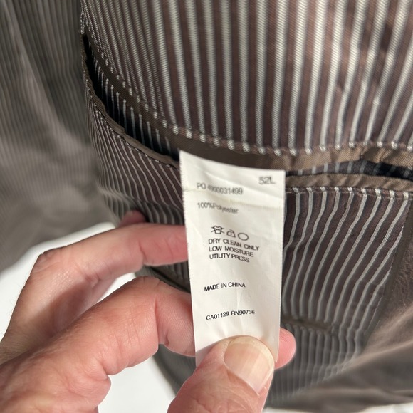 Calvin Klein Brown Faux‎ Distressed Leather Sport Coat Jacket Size 52L - Picture 3 of 5